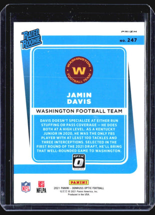 2021 Panini Donruss Optic - Rated Rookie #247 Jamin Davis (RC) Pink