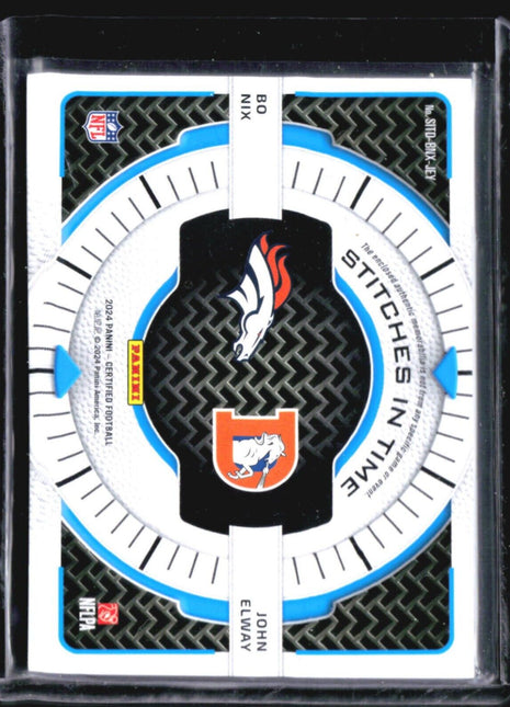2024 Certified Stitches Bo Nix John Elway Laundry Tag Patch Rc /5