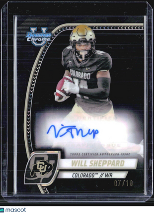 2024 Bowman U Chrome Will Sheppard Black Sapphire Auto /10