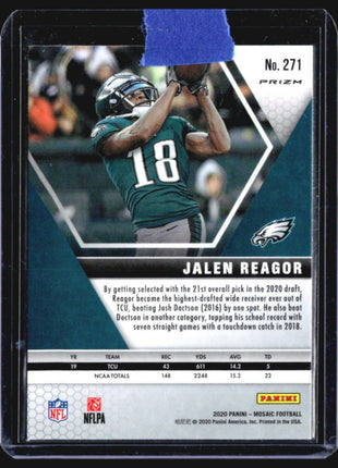 2020 Panini Mosaic - NFL Debut Mosaic Green Prizm #271 Jalen Reagor (RC)