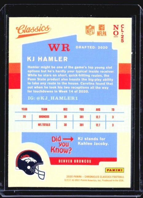 2020 Panini Chronicles - Classics #CL-25 KJ Hamler (RC)