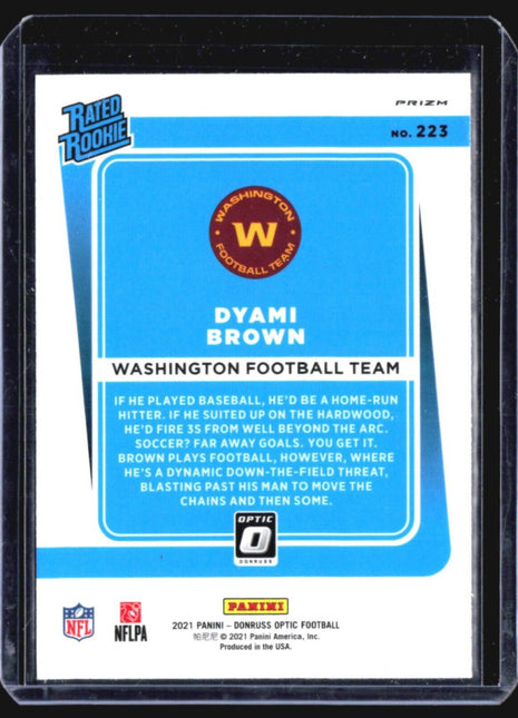 2021 Panini Donruss Optic - Rated Rookie #223 Dyami Brown (RC) Silver Holo