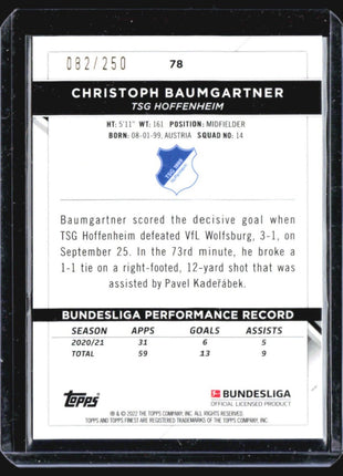 2021-22 Topps Finest Bundesliga - #78 Christoph Baumgartner Purple /250