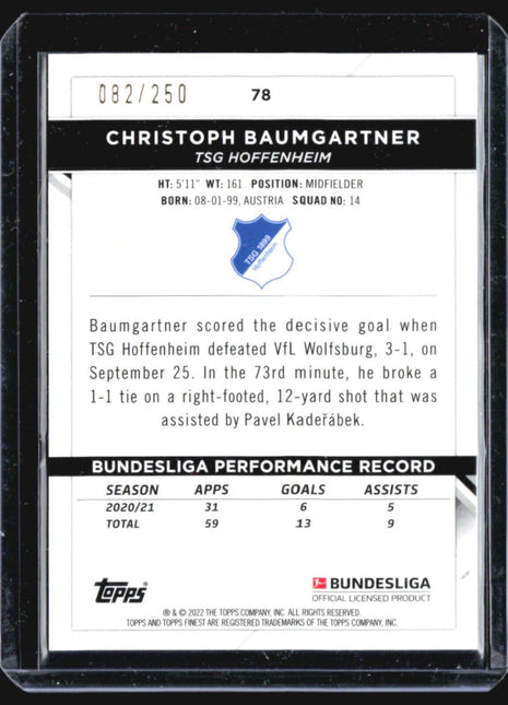 2021-22 Topps Finest Bundesliga - #78 Christoph Baumgartner Purple /250