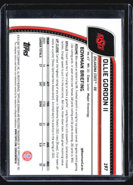 2024 Bowman U Chrome Ollie Gordon 1st Xfractor #197