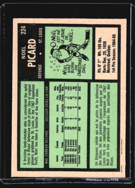 1971-72 O-Pee-Chee - #224 Noel Picard