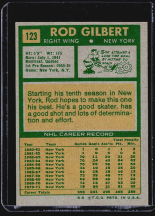 1971-72 Topps - #123 Rod Gilbert