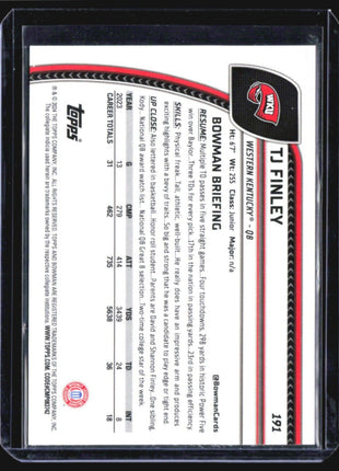 2024 Bowman U Chrome TJ Finley Gold Refractor /50 #191