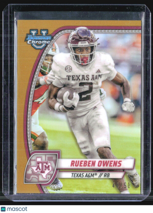 2024 Bowman U Chrome Rueben Owens Gold Refractor /50 #76