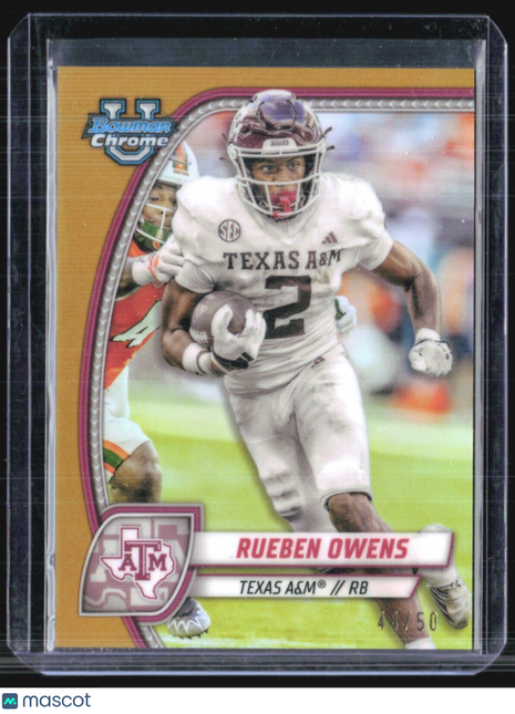 2024 Bowman U Chrome Rueben Owens Gold Refractor /50 #76