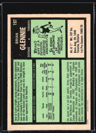 1971-72 O-Pee-Chee - #197 Brian Glennie