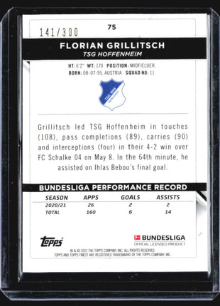 2021-22 Topps Finest Bundesliga - #75 Florian Grillitsch  Pink Wave /300