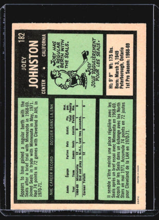 1971-72 O-Pee-Chee - #182 Joey Johnston (RC)