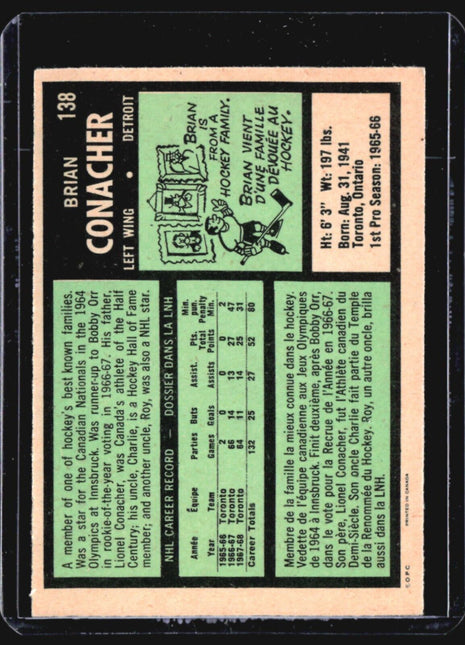 1971-72 O-Pee-Chee - #138 Brian Conacher