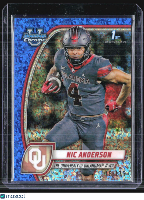 2024 Bowman U Chrome Nic Anderson 1st Blue Speckle /175 #136