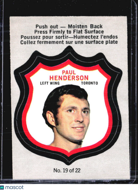 1972-73 O-Pee-Chee Player's Crest Paul Henderson #19
