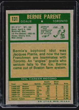 1971-72 Topps - #131 Bernie Parent