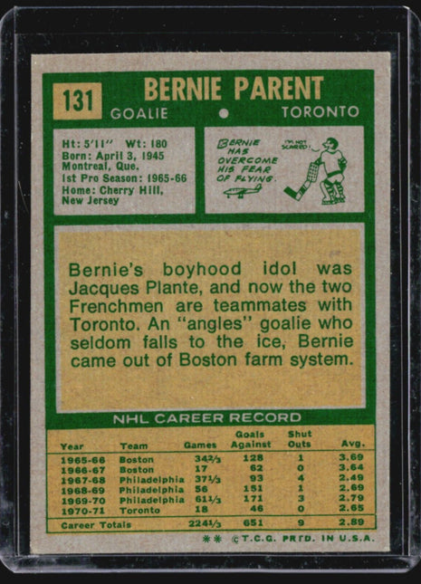 1971-72 Topps - #131 Bernie Parent