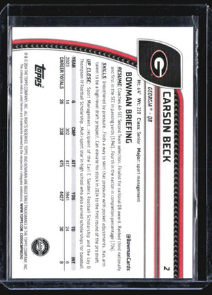 2024 Bowman U Chrome Carson Beck Purple Speckle /375 #2