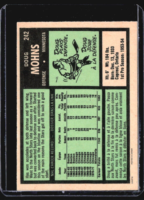 1971-72 O-Pee-Chee - #242 Doug Mohns