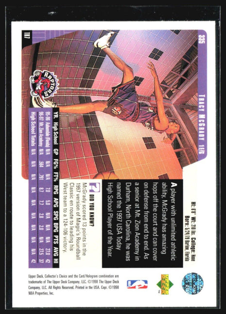 1997-98 Upper Deck Collector's Choice - #335 Tracy McGrady (RC)