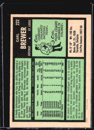 1971-72 O-Pee-Chee Carl Brewer #222