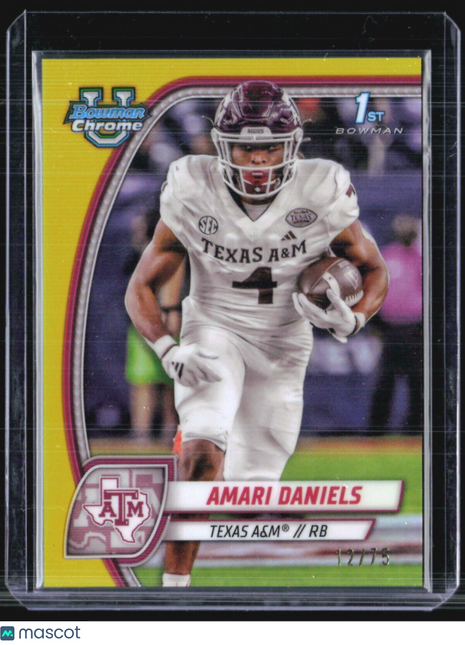 2024 Bowman U Chrome Amari Daniels 1st Yellow Refractor /75 #11