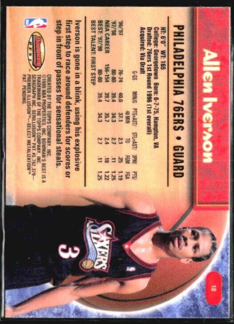 1998-99 Bowman's Best - #10 Allen Iverson
