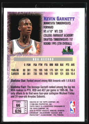 1996-97 Topps Finest - Common - Bronze #66 Kevin Garnett