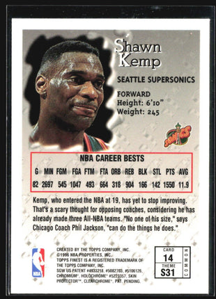1996-97 Topps Finest - Common - Bronze #14 Shawn Kemp
