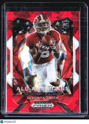 2021 Panini Prizm Draft Picks - All-American #186 Devonta Smith (RC) Red ICe