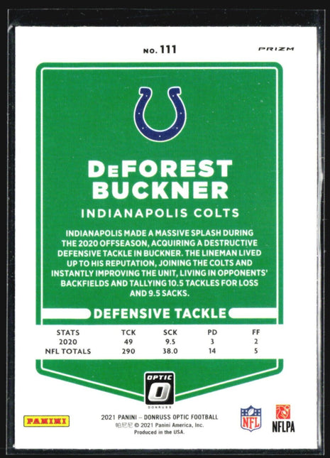 2021 Panini Donruss Optic - #111 DeForest Buckner Silver Holo