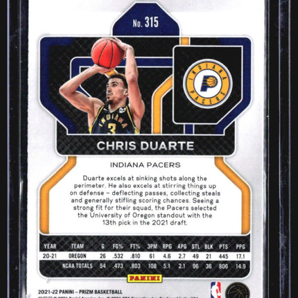 2021-22 Panini Prizm Chris Duarte Rc #315