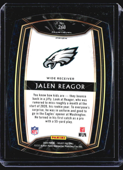 2020 Panini Select - Club Level Blue Prizm Die-Cut #268 Jalen Reagor (RC)