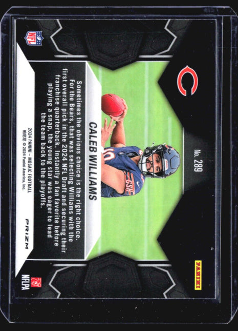 2024 Panini Mosaic - NFL Debut #289 Caleb Williams (RC) Green