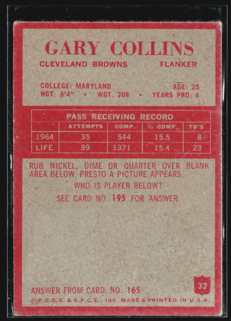 1965 Philadelphia - #32 Gary Collins