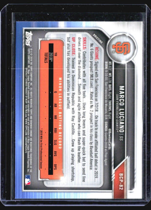 2019 Bowman Chrome Marco Luciano 1st #BCP-82
