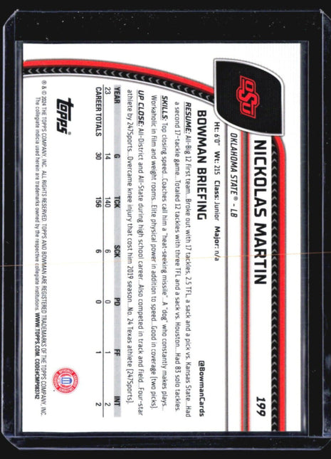 2024 Bowman U Chrome Nickolas Martin 1st yellow Sapphire /75 #199