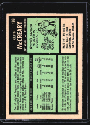 1971-72 O-Pee-Chee - #188 Keith McCreary