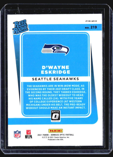2021 Donruss Optic D'wayne Eskridge Rated Rookie Pink #219