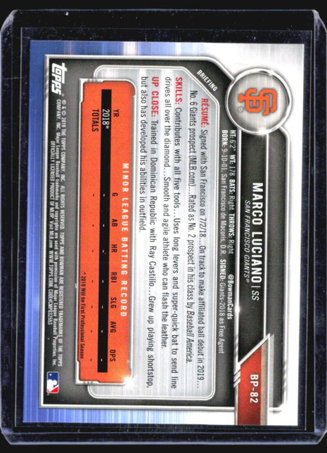 2019 Bowman - Prospects #BP-82 Marco Luciano (RC)