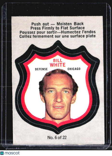 1972-73 O-Pee-Chee Player's Crest Bill White #6