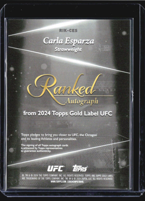 2024 Topps UFC Gold Label Carla Esparza Ranked Auto /299