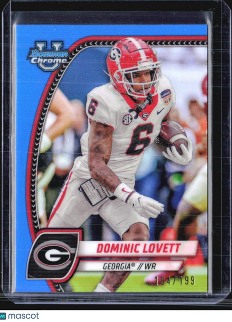 2024 Bowman Chrome U Dominic Lovett Blue Refractor /199 #64