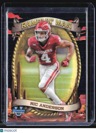2024 Bowman Chrome U Nic Anderson Ramblin Man Black Refractor /10