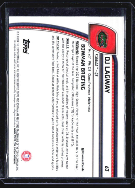 2024 Bowman Chrome U DJ Lawgway 1st Rc #63