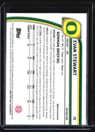 2024 Bowman Chrome U Evan Stewart Refractor #75