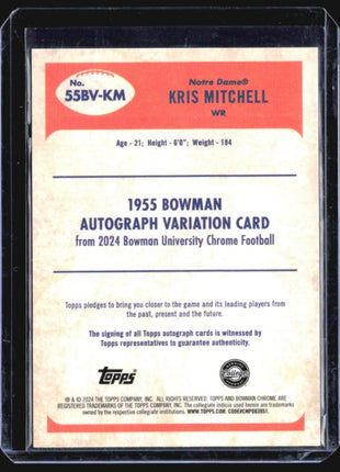 2024 Bowman Chrome U Kris Mitchell '55 Variation auto /99
