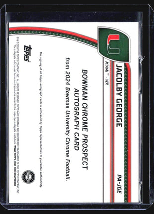 2024 Bowman Chrome U Jacolby George 1st Auto