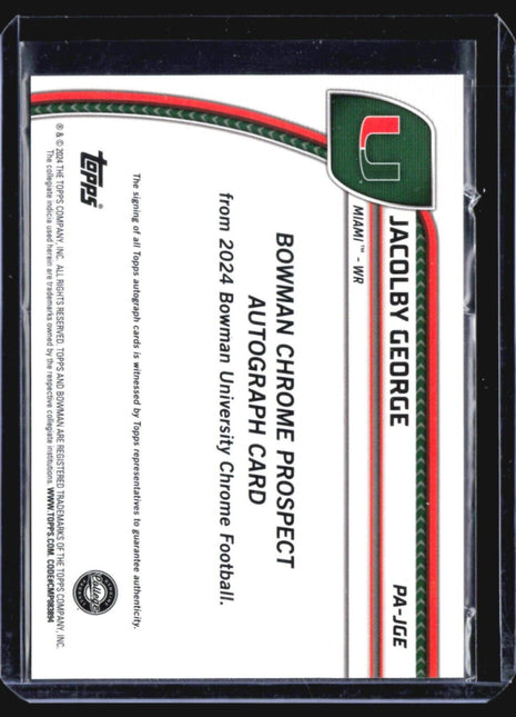 2024 Bowman Chrome U Jacolby George 1st Auto